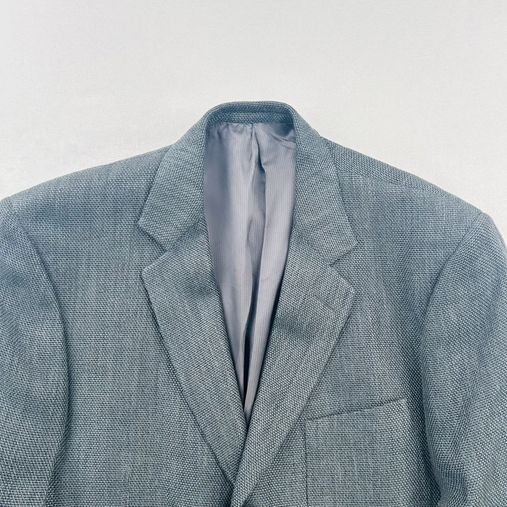 Ermenegildo Zegna Blazer Mens 40 Gray Wool Linen Bergdorf Goodman Jacket